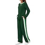 WIHOLL 2 Piece Lounge Sets for Women Long Sleeve Tops Wide Leg Sweatpants Sweatsuits with Pockets - Image 4