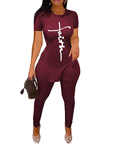 Mrskoala Conjuntos de dos piezas para mujer, conjuntos de otoño, ropa de descanso, entrenamiento, chándal a juego, rojo, X-Large