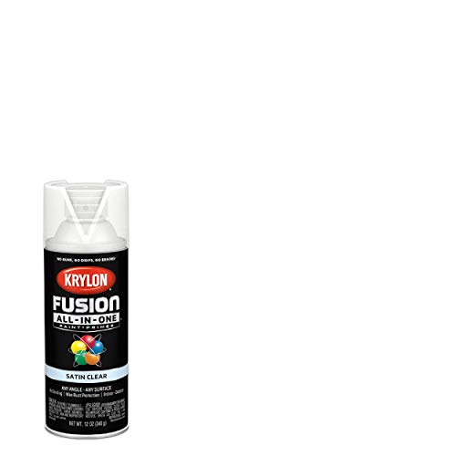 Krylon K02735007 Fusion All-In-One Spray Paint for Indoor/Outdoor Use, Satin Clear, 12 Oz.