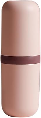 Duboby 3 in 1 Toothpaste Travel Case Holder, Plastic Toothbrush Container Toothbrush Storage Box for Travel,Business,Camping, Daily Uses, Toothbrush Travel Case (Pink)