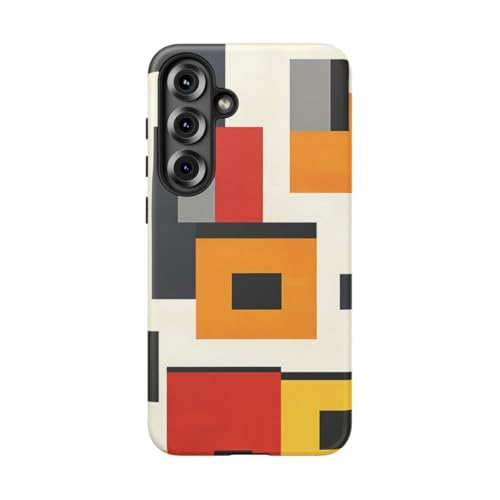 Coque Samsung S25 Plus rigide mate motif blocs de couleurs géométriques