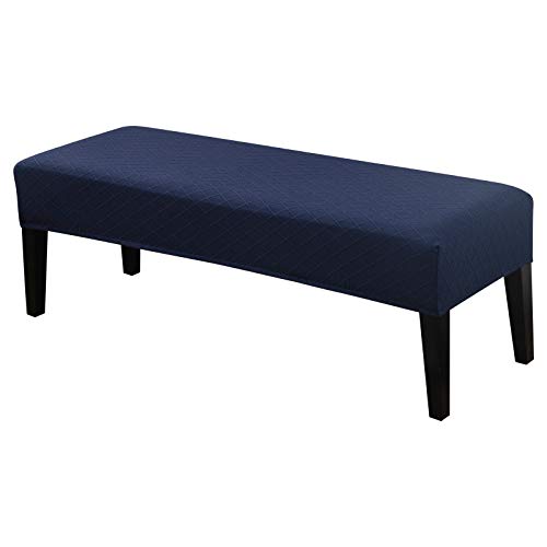 Image of SearchI Dining Bench Cover, Stretch Washable Long Bench Seat Covers, Rectangle Dining Table Bench Slipover for Dining Room, Living Room, Kitchen(Midnight Blue)
