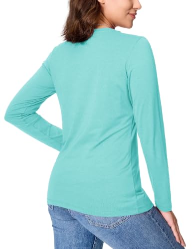 Image of YUCOLEN Long Sleeve Shirts for Women Cotton Crew Neck Casual Tops Fall