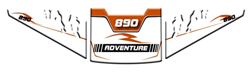 Protections latérales effet 3D blanc v2 pour habillage haut de gamme KTM Adventure 890 R