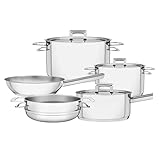 Jogo de Panelas Fundo Triplo com Tampa Plana 5 Peças, Tramontina, 65400010, Inox