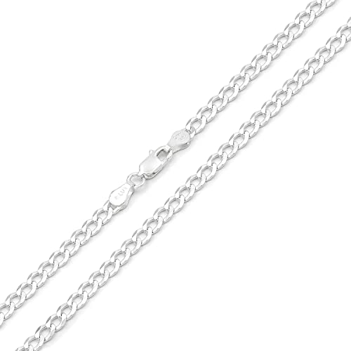 Giorgio Bergamo 925 Italian Sterling Silver 2mm - 10mm Solid Cuban Chain, ITProLux Curb Link Necklace & Bracelet