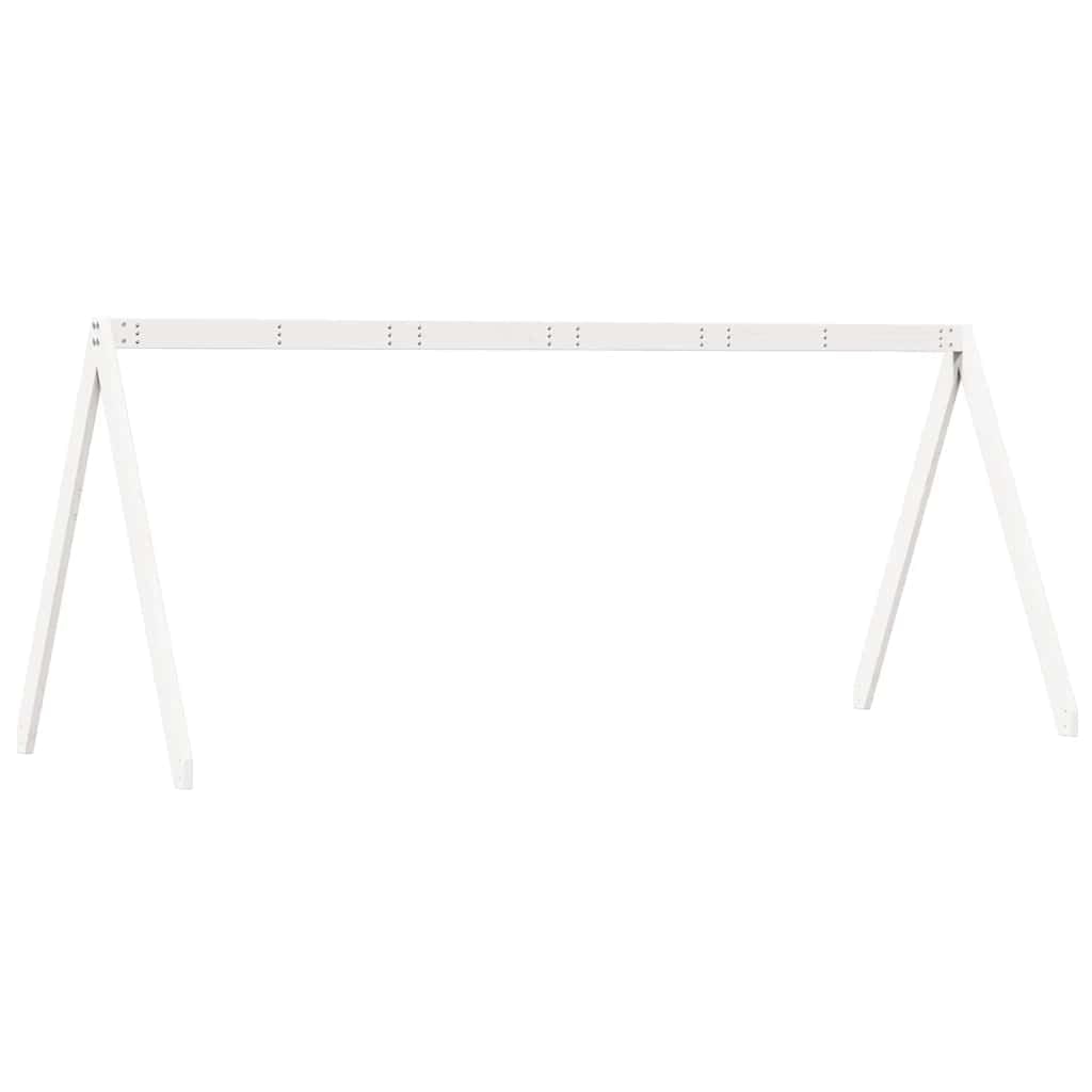 Techo para cuna blanco 209 x 95,5 x 88 cm madera maciza de pino, marco de cama accesorios con soporte y elementos de conexión, fácil de montar para habitación infantil, estabilización y