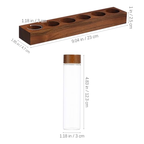 Contenedor de vidrio para café con soporte de madera miniatura 2
