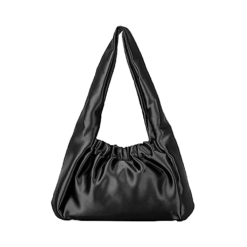 Bolso plegado para mujer estilo nube, negro, talla única miniatura 1