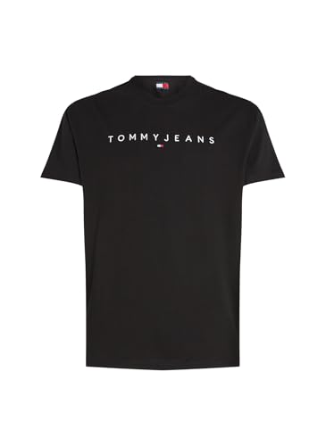 Tommy Jeans Herren TJM Reg Linear Logo Tee EXT Dm0dm20744 S/S T-Shirt, Black (Black), XXL EU