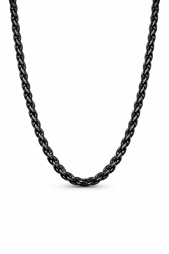 GLD Rope Chain - Black Rope Chain with Exclusive Storage Travel Pouch - Snatch-Proof Clasp, Sweat-Proof and Fade-Resistant - Lifetime Quality, Designed in Miami