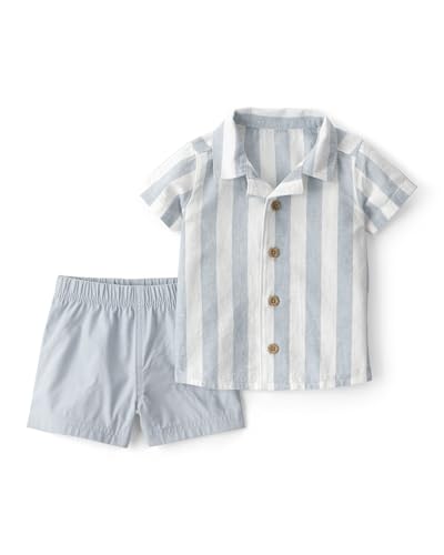 Carter's Boy 2-Piece Short Set, Blue Stripes, 3M