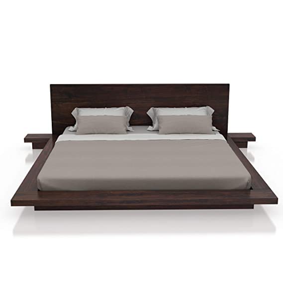 Lemon Tree Furniture Sheesham Wood King Size Bed with Bedside Table for