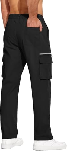 Image of CB-COLEBROOK Men Mid Rise Cargo || Cargo Pants Cotton || Relaxed Fit Elastic Waist || Loose Fit || Casual Pants || Cargos Pant with 7 Pockets (Cargo-48-54)