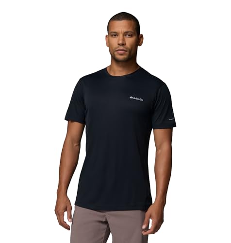 Columbia Mens Zero Rules Light Short Sleeve Crew Technical Short Sleeve T-Shirt Black Medium