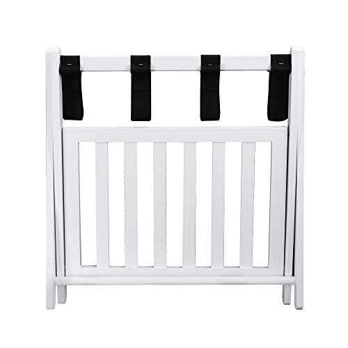 Casual Home Shelf-White Luggage Rack, 26.75" Wide