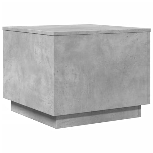 vidaXL Tavolino da Salotto con Luci LED Grigio Cemento 50x50x40 cm