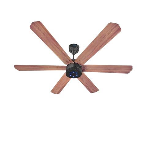 Image of XUGA Jovian F6P Premium Smart 1200mm, BEE 5-star BLDC fan,6 Blade,Remote Ceiling fan for Home, 100% Copper Motor,Energy Saving, High Air Delivery, Aesthetic LED Light (Oakwood)(5 Year Warranty)