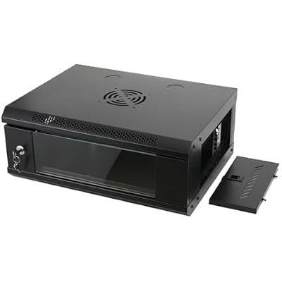 4U Server Rack Enclosure,Wall Mount Network Cabinet with Lock Door & 2 Keys,Wall Mounted Network Server Cabinet,Server Rack Cabinet Enclosure 550400210mm