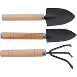 Générique Ensemble D'outils de Jardinage 3 Pièces Pelle à Main, Bêche et Râteau en Fer et ...