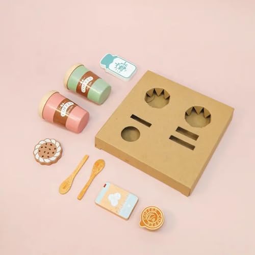 Image of Wooden Coffee Maker Kitchen Toy Playset | Interactive Espresso Machine for Kids | Pretend Play Barista Role-Playing Toy | Fun & Educational Kitchen Playset for Toddlers & Children