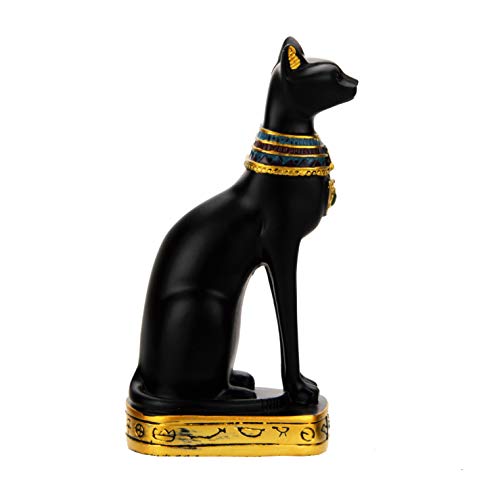 NileCart Egyptian Bastet Collectible Figurine The Black Cat Goddess Statue - Handmade in Egypt, Black Resin, Medium 5.4 Inches Tall - image 2