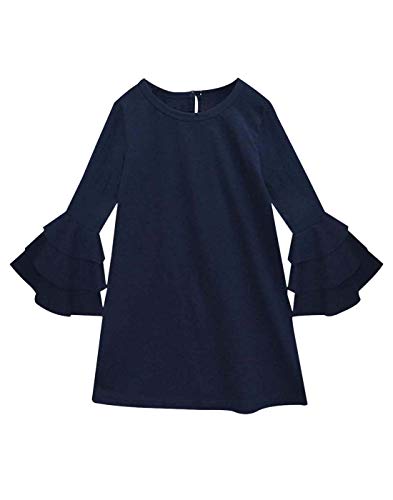 Image of A.T.U.N. (ALL THINGS UBER NICE) Girls Cotton A-Line Knee Length Long Sleeve Casual Dress