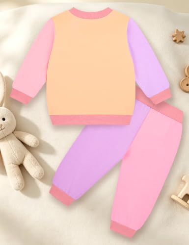 Image of Gnainach Baby Girls Clothes 2 Piece Sweatshirt Toddler Fall Winter Outfit | Long sleeve sweatshirt,Soft,cozy fabric for everyday fall and winter outfits