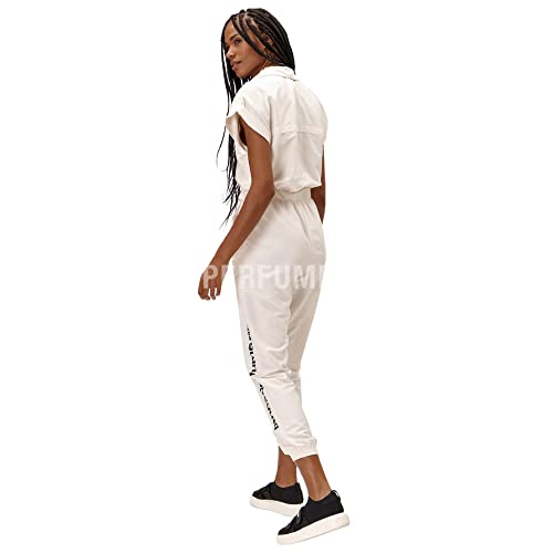 Macacão Lança Perfume Easy Manga Curta Feminina - Off White