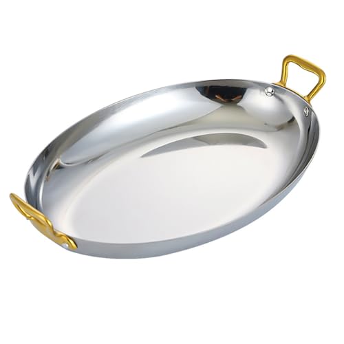 Doppelgriffe, 304 Edelstahl, 25,5/30,2/35/40 cm, ideal zum Kochen von Meeresfrüchten, Restaurants oder Campingpfannen