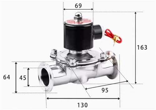 Électrovanne DN40 DC24V inox SUS304 Tri Clamp vanne solénoïde sanitaire - 3