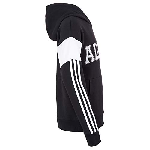 Adidas Boys' Athletic Pullover Hooded Sweatshirt, Core Linear Black, 3T #TOP22