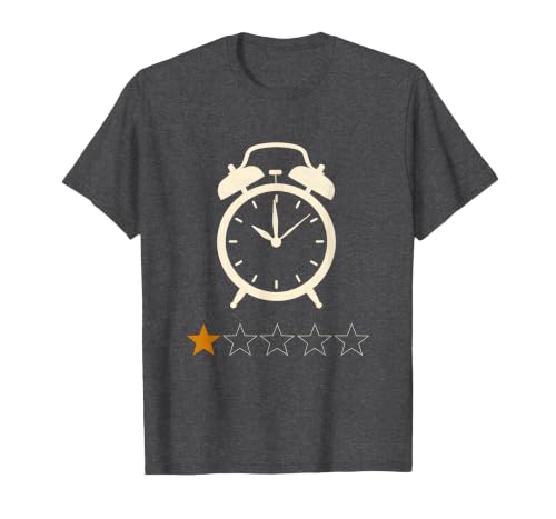 Large Twin Bell Alarm Clock Silhouette Novelty Graphic T Shirt, Men, Dark Heather Grey, Medium