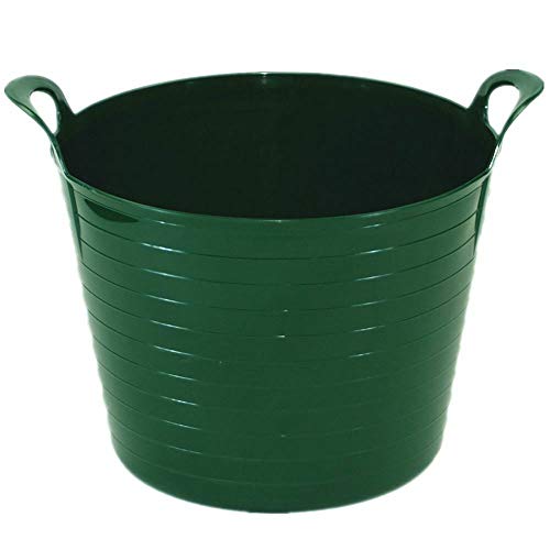 Image of My Home Essentials® 15 Litre Small Flexi Tub Garden Home Flexible Colour Rubber Storage Container Bucket Flex Tub (Dark Green)