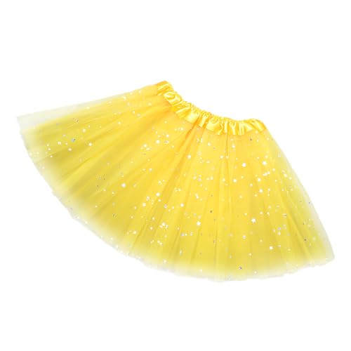 Image of Rumyve Tutu Skirts,Elastic Ballet Dance Runner Tuller Tutu Skirt,Ballet Dance Parties Fancy Dress for Birthday Party(Yellow)