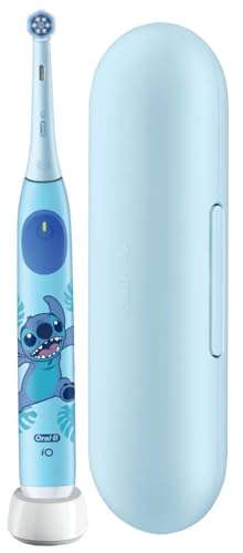 Oral-B iO Kids 6+ Disney Stitch - Spazzolino elettrico per bambini a partire dai 6 anni in su, include 1 testina di ricambio, custodia da viaggio, timer musicale e 3 modalità di pulizia per la cura