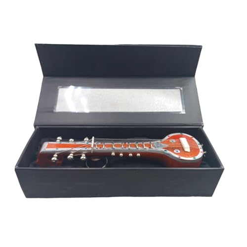 India Meets India - Handicraft Miniature/Showpiece - Veena/Tanpura- Tabletop Showpiece Gift for Music Lovers in Decorative Gift Box- by Awarded Indian Artisan - 7.5