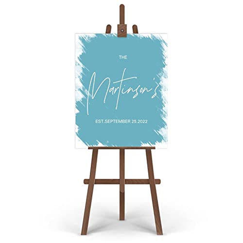 Letrero de boda personalizado con nombres y fecha cartel de bienvenida para enlaces 16x20 pulgadas 4