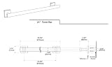 Gatco 4060 podnieść 61 cm drążek na ręczniki, 61 cm, szczotkowany mosiądz