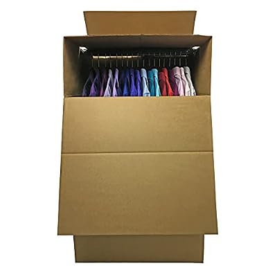 UBOXES Space Savers Wardrobe Moving Boxes With Hanger 20 x 20 x 34 (3 Pack)