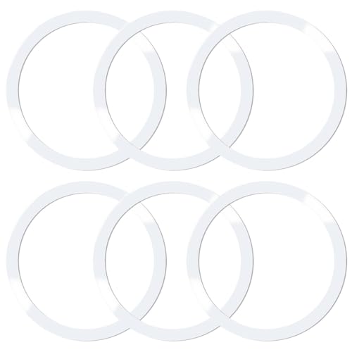 6 Pcs Universal Metal Rings Sticker Compatible for Magsafe Magnetic Wireless Charger iPhone 17 16 15 14 13 12 Pro Mini Max Galaxy, Ultra-Thin Car Charger Conversion Accessories (NO Magnet),White