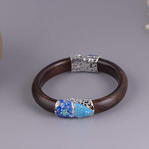 Accessoires bijoux pivoine en émail bleu pour sublimer vos vêtements ethniques