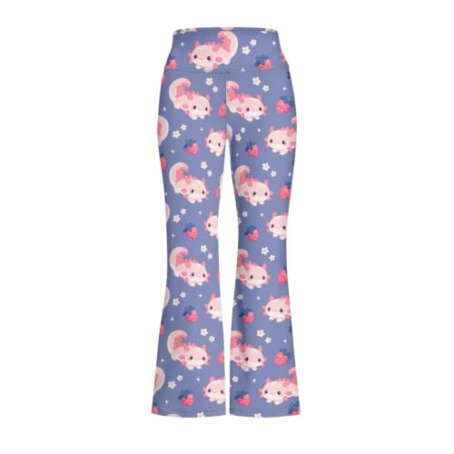 Image of Girls Leggings Floral Print High-Waisted Flared Pants 5-14 Years
