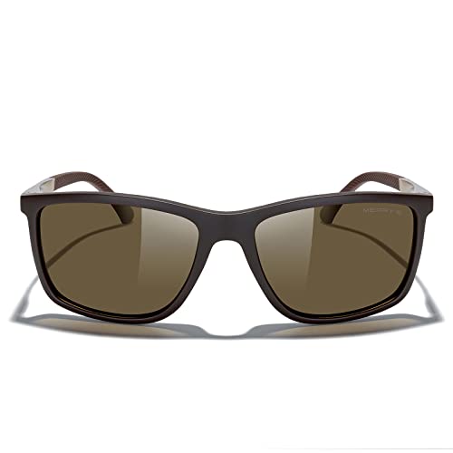 MERRY'S Unisex Rectangle Polarized Sunglasses For Fishing Driving Golf Aluminum Temple S86583