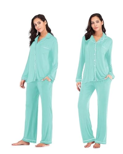 Radiant Queen Conjunto de pijama feminino 95% algod&atilde;o 5% elastano manga longa conjunto de pijama 2...