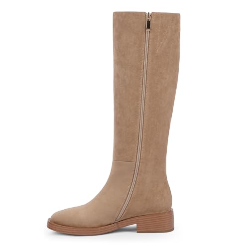 Image of Modatope Knee High Boots Women Round Toe Chunky Heel Fall Boots