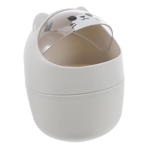 BESPORTBLE Papelera De Escritorio Con Forma De Oso Minicesta De Basura Portátil Diseño Creativo Con Tapa Abatible Para Oficina Baño o Habitación De Dormitorio