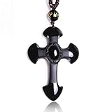 Tamaño del colgante de obsidiana: 5.0x3.5x 0.5cm, este collar colgante es adecuado para hombres y mujeres.