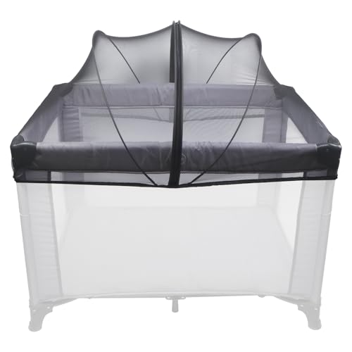 BEBONO Mosquito Net Cover for Pack N Play, Netting Cover with 2-Way Zipper, Keep Cats Out, for Baby Playpen, Portable Playard, Black