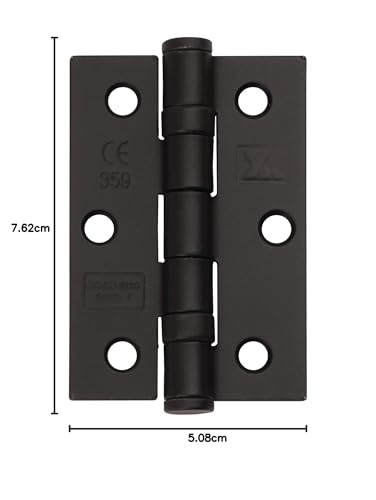 Excel XL965-BLK Pair of 3" Grade 7 Door Hinges, Matt Black - Image 3